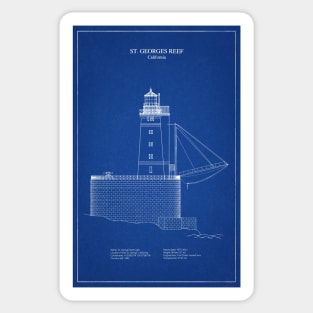 St. George Reef Lighthouse - California - AD Sticker